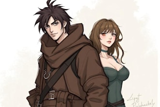 draw anime style characters commission