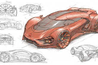 sketch and design concept car for your project