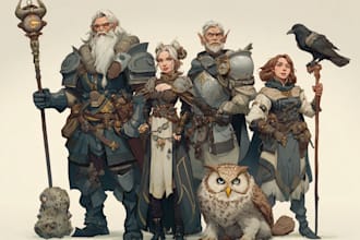 make a dnd character or dnd party art
