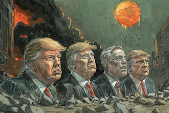 draw high quality political cartoon