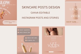 design clean instagram posts for skincare brands in canva