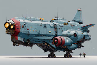design spaceship, sci fi illustration and sci fi art