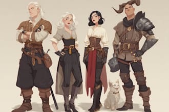 create dnd party art illustration