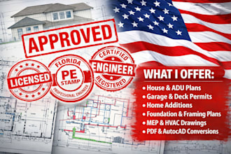 city permit blueprints architect for house plans, adu, garage, deck, patio, shed