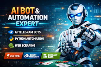 do ai telegram bot development, python automation and web scraping