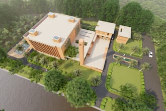 create realistic 3d exterior rendering