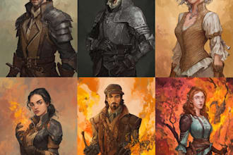 design a dnd party art and group art