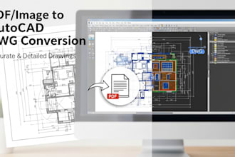 convert architectural PDF or image drawings into autocad dwg