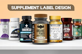 design professional supplement label and medicine packaging