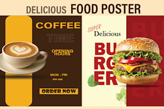 design amazing food flyer  poster  for your restaurant and social media