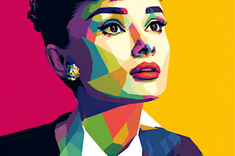pop art illutration, portrait cartoon, pop art portrait