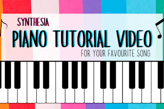 do easy synthesia piano tutorial video, sheet music midi of your favourite song