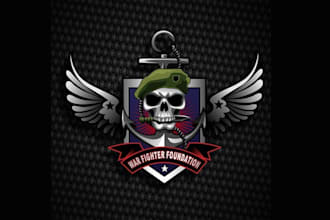 craft a premium war fighter foundation logo