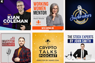 design eye catching podcast cover art spotify, apple, google and youtube vidio