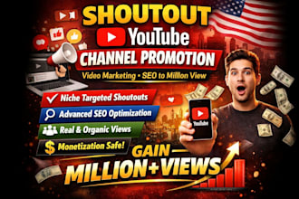 shoutout youtube channel promotion, video marketing seo to million view