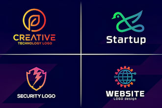 do modern tech, startup, security and technology logo design