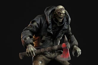 model 3d giant zombie for ue5, unity game, blender rig, game asset, outfit model