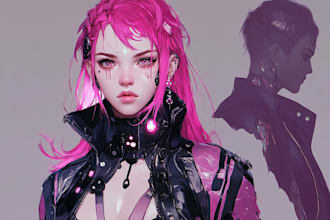 a make a cyberpunk illustration