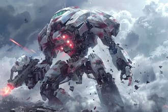 draw mecha robot,armor,gundam in anime or realism style