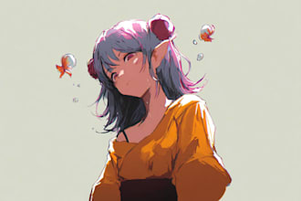 create a kawaii anime character illustration for you