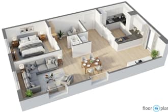 create 2d and 3d floor plans with realistic layouts in floorplanner