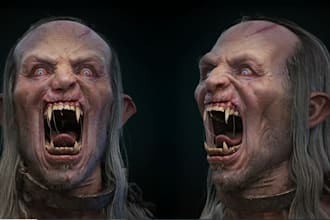 3d horror character for game, realistic anatomy,3d xgen hair, uv map,3d humanoid