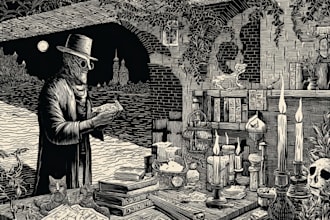 draw high quality linocut illustration for shirt design