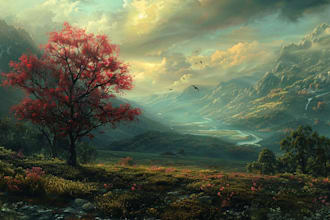 digitally paint fantasy landscape