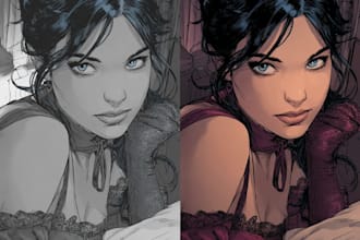 digitally color your comic book cover or pin up