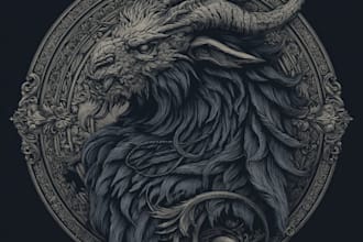 do mythical beasts, monsters, fantasy logo or illustrations
