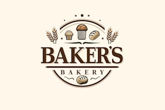 create graceful and fantastic bakery logo design