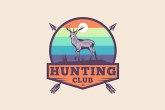 create attractive and imagination hunting club logo design