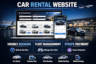 build car rental booking website with hourly booking and stripe payment