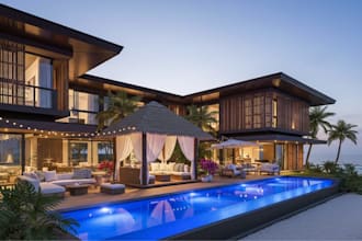 create high quality 3d beach houses, tropical homes, cabanas, and outdoor space