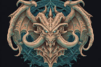 do mythical beasts, monsters, fantasy logo or illustrations