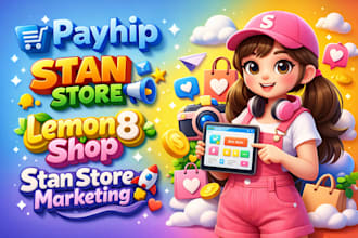 setup payhip store stan store, stan store marketing, lemon8 shop, payhip