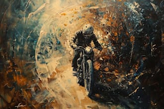 paint your cycle oil painting style