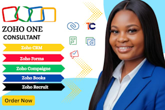 handle zoho CRM  zoho forms  zoho campaigns zoho books and zoho recruit