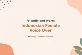 record a indonesian female voice over