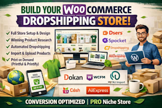 build woocommerce dropshipping store website winning product research aliexpress