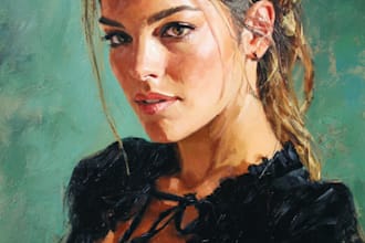 draw digital realistic oil portrait painting