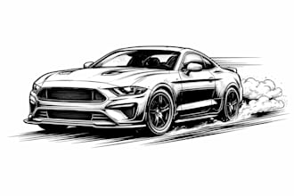create custom line art of objects, vehicles and characters