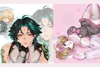 anime ref sheet reference sheet character design furry art oc vtuber ref sheet