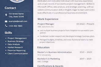 design a modern, professional CV or resume for job success
