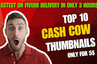 design CTR youtube thumbnails for cash cow and finance