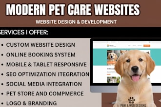 design a professional pet care, dog walking and pet training website