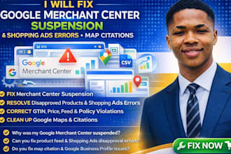 fix google merchant center suspension shopping ads misrepresenation map citation