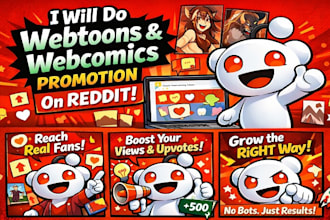 promote your webtoon, webcomic promotion, comic, tapas, manga via reddit