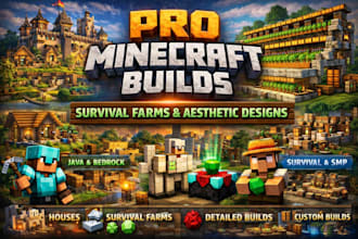 make high quality minecraft builds, survival farms, and aesthetic designs