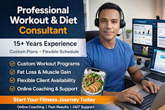 customise a fitness training workout program and meal plan